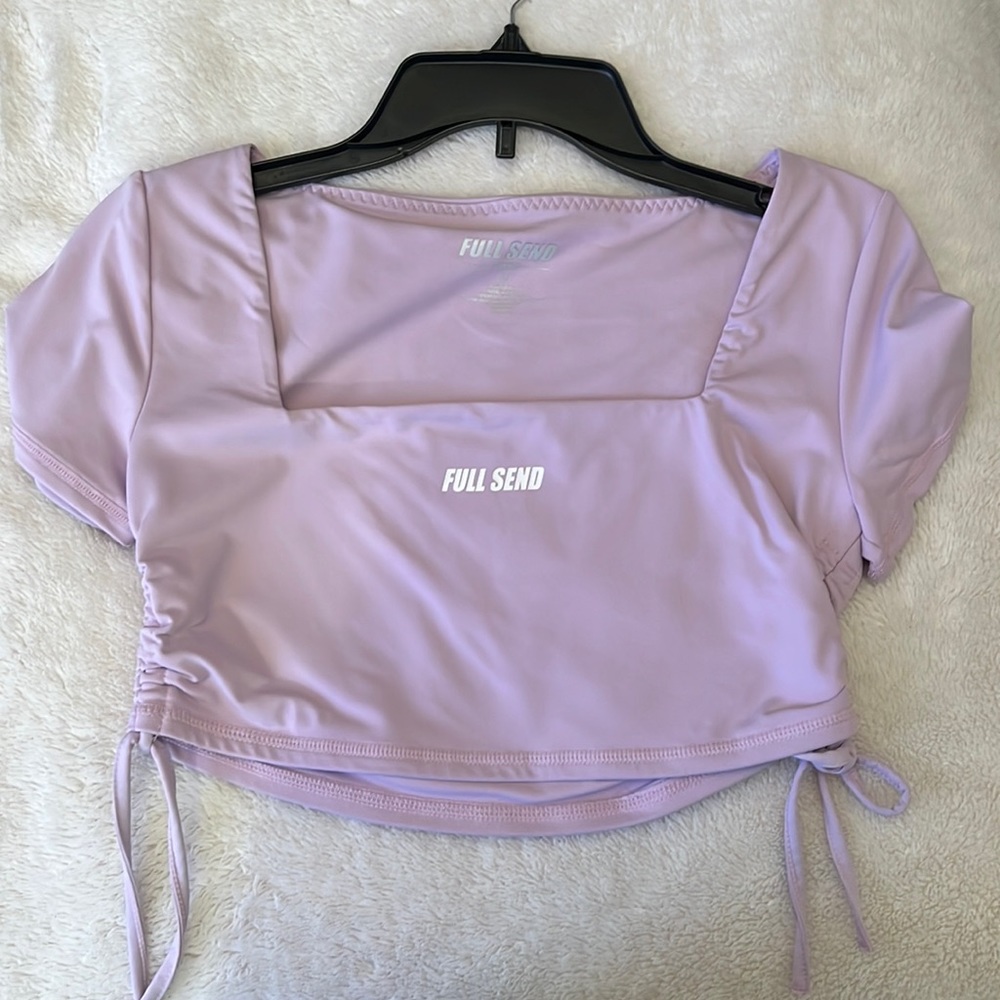 NEVER WORN Fullsend purple crop top